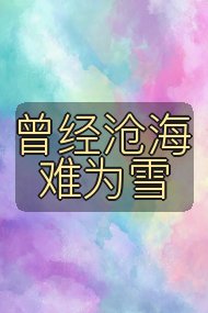 曾经沧海难为雪封面